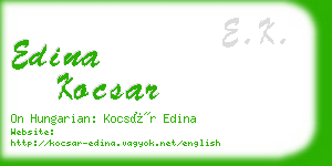 edina kocsar business card